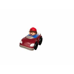 2016 Mattel Fisher-Price Little People Wheelies Red Toy Car Man W/ Mustache